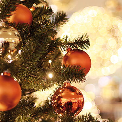 A decorated Christmas tree